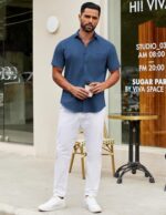 COOFANDY Mens Brief Sleeve Informal Button Down Shirts Summer season Untucked D... - Image 4