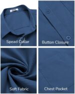 COOFANDY Mens Brief Sleeve Informal Button Down Shirts Summer season Untucked D... - Image 6