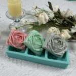 3 Cavities Rose Rower Cleaning soap Mildew Candle Wax Chocolate Cake Molds,Decora... - Image 5