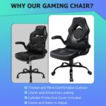 Workplace Gaming Chair with Flip-up Armrests, Ergonomic Laptop Sport Cha... - Image 8