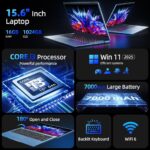 Naclud 15.6 Inch Laptop computer Laptop, Home windows 11 Laptops with 16GB RAM 102... - Image 3