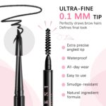 Eyebrow pencils for ladies,01Black,0.1mm Extremely-Nice,Waterproof,with 2-i... - Image 3