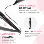 Eyebrow pencils for ladies,01Black,0.1mm Extremely-Nice,Waterproof,with 2-i... - Image 5