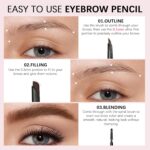 Eyebrow pencils for ladies,01Black,0.1mm Extremely-Nice,Waterproof,with 2-i... - Image 8