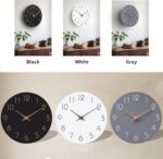 Mosewa 12 Inch Black Wall Clock Battery Operated Silent Non Ticking Mo... - Image 4