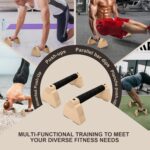 2 PCS Picket Parallettes Bars, Wooden Push Up Bars Calisthenics Equipmen... - Image 5