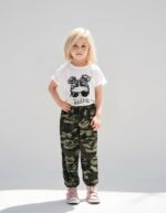 2PC Youngsters Outfit Toddler Women Garments Determine & Letter Print Quick Slee... - Image 3