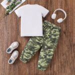 2PC Youngsters Outfit Toddler Women Garments Determine & Letter Print Quick Slee... - Image 8