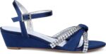 Girls's Satin Wedge Sandals Rhinestone Bowknot Marriage ceremony Occasion Footwear wit... - Image 3