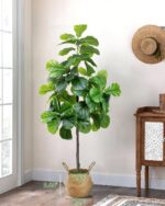 6FT Synthetic Fiddle Leaf Fig Tree - Tall Pretend Tree with White Plante... - Image 3