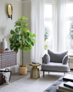 6FT Synthetic Fiddle Leaf Fig Tree - Tall Pretend Tree with White Plante... - Image 5