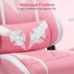 HOFFREE Gaming Chair with Bluetooth Audio system and Led Lights Therapeutic massage Vi... - Image 6