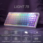 MageGee LIGHT75 Wi-fi Creamy Keyboard, Gasket Construction Sizzling Swappab... - Image 3
