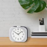 Seiko Kyoda II Non Ticking Bed room Alarm Clock, 4 Inch, Silver - Image 4
