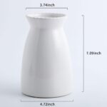 hjn White Flower Vase- Ceramic Vase for Decor, White vase for Flowers,... - Image 6