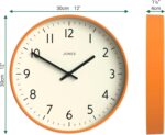 JONES CLOCKS® Studio Wall Clock | Trendy Spherical Fashion | 12 inch | Orang... - Image 5
