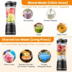 Private Measurement Transportable Blender for Shakes & Smoothies, 16oz Mini Small... - Image 5