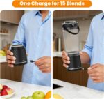 Private Measurement Transportable Blender for Shakes & Smoothies, 16oz Mini Small... - Image 6