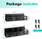 2 Pack Magnetic Spice Rack for Fridge, Black Magnetic Shelf and ... - Image 3