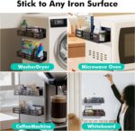 2 Pack Magnetic Spice Rack for Fridge, Black Magnetic Shelf and ... - Image 8