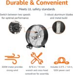 Amazon Fundamentals 30" 300W Excessive-Velocity, Heavy-Obligation Industrial Fan, Drum ... - Image 3