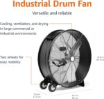 Amazon Fundamentals 30" 300W Excessive-Velocity, Heavy-Obligation Industrial Fan, Drum ... - Image 4