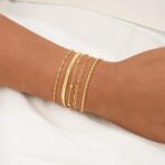 BERISO Gold Bracelets for Ladies, Elegant Adjustable 14K Gold Plated Br... - Image 4