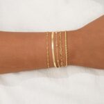 BERISO Gold Bracelets for Ladies, Elegant Adjustable 14K Gold Plated Br... - Image 5