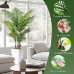6FT Synthetic Palm Tree, Tall Fake Palm Tree Indoor with Pretend Vegetation ... - Image 3