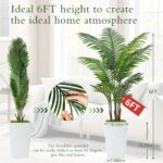 6FT Synthetic Palm Tree, Tall Fake Palm Tree Indoor with Pretend Vegetation ... - Image 4