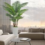 6FT Synthetic Palm Tree, Tall Fake Palm Tree Indoor with Pretend Vegetation ... - Image 6