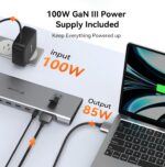 TobenONE MacBook Docking Station Twin 4K@60Hz Monitor, 16-in-2 USB C D... - Image 6