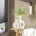 White Ceramic Vase Set of two for Residence Decor,Minimalist Nordic Boho Vase... - Image 3