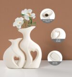 White Ceramic Vase Set of two for Residence Decor,Minimalist Nordic Boho Vase... - Image 5