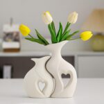 White Ceramic Vase Set of two for Residence Decor,Minimalist Nordic Boho Vase... - Image 7