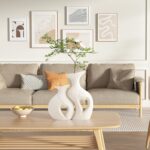 White Ceramic Vase Set of two for Residence Decor,Minimalist Nordic Boho Vase... - Image 8