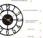 LEIKE Arabic Numeral Wall Clock 10IN Battery Operated Black, Silent No... - Image 3