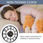 LEIKE Arabic Numeral Wall Clock 10IN Battery Operated Black, Silent No... - Image 7