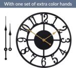 LEIKE Arabic Numeral Wall Clock 10IN Battery Operated Black, Silent No... - Image 8