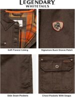 Legendary Whitetails Males's Flannel Lined Shirt Jacket Waxed Cotton Wat... - Image 4