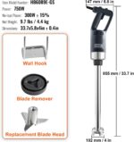 VEVOR Business Immersion Blender, 750W 20" Heavy Responsibility Hand Mixer, Va... - Image 8