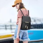 KKXIU Stylish Leather-based Backpack Purse for Ladies and Women Shoulder Trav... - Image 3