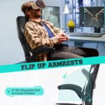 ZUNMOS PU Leather-based Workplace Flip-up Armrest with Smooth Padded Peak Adjus... - Image 5