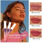 3 PCS Peel Off Lip Stain Set,Pink Peel Off Lip Liner Lip Tint Set,Lengthy... - Image 5