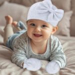 New child Child Hats Mittens Units Bow Toddler Caps Gloves No Scratch Mitte... - Image 6