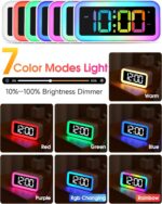 Cadmos Loud Alarm Clock for Bedrooms with Dynamic RGB Night time Gentle,Heav... - Image 3