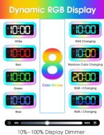 Cadmos Loud Alarm Clock for Bedrooms with Dynamic RGB Night time Gentle,Heav... - Image 4