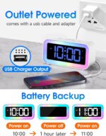 Cadmos Loud Alarm Clock for Bedrooms with Dynamic RGB Night time Gentle,Heav... - Image 5
