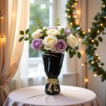 Black and Gold Bow Ceramic Vase - Flower Vases for House Decor, Bow Dec... - Image 5