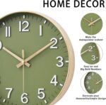 HZDHCLH Wall Clocks Battery Operated,Wall Clock Inexperienced Gold,8 inch Wall... - Image 3
